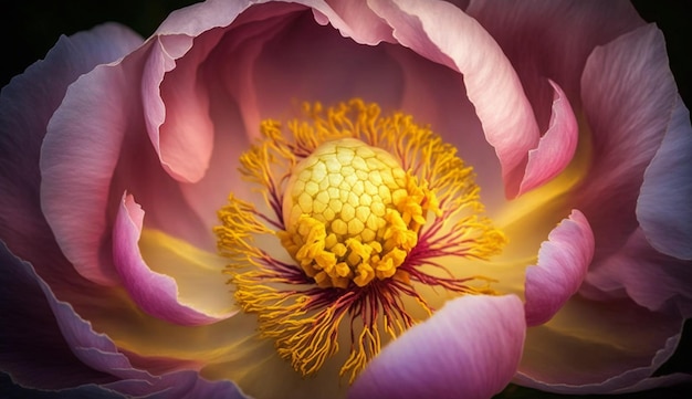 Fechamento de um vibrante buquê de flores multicoloridas gerado por IA