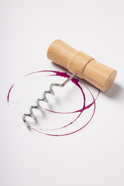 Foto fechar o detalhe da mancha de vinho
