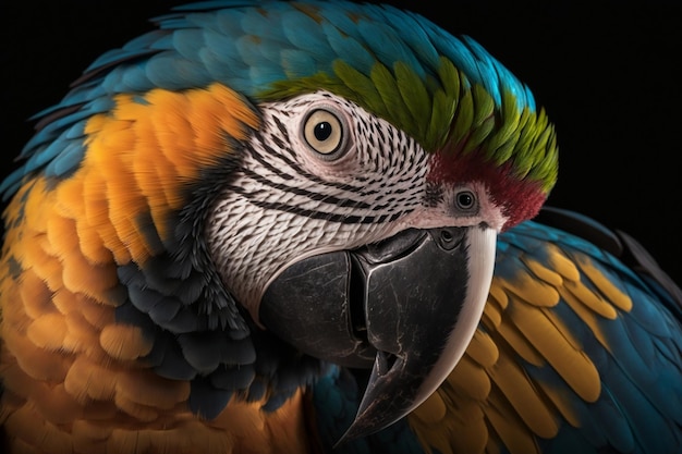 Fechar o retrato de uma Arara-papagaio Generative AI