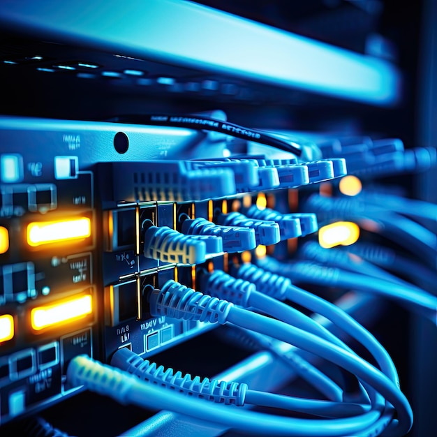 fechar os cabos de rede ligados à central de dados da Internet