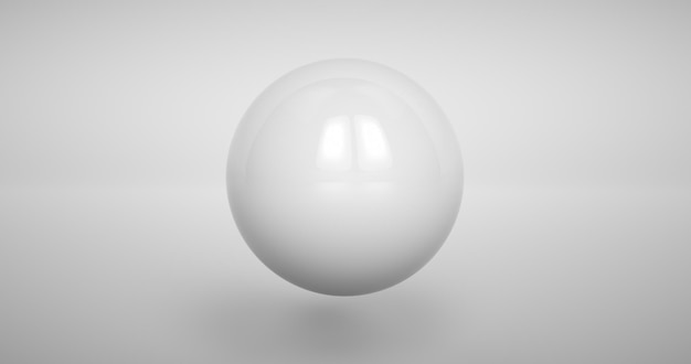 Feche a bola branca 3D de isolado