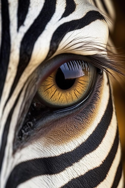 Feche a imagem de olhos de zebra linda filmagem macro Generative AixA