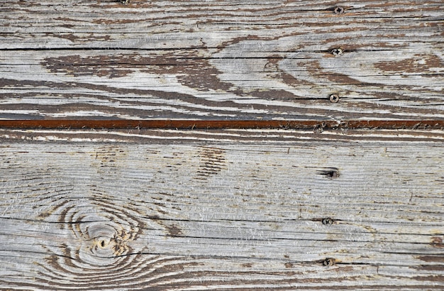 Feche a textura do fundo da superfície de madeira pintada de branco envelhecido vintage com nós e manchas