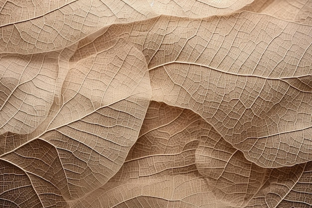 Feche acima da estrutura da fibra do fundo da textura das folhas secas