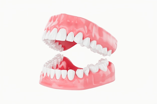 Feche acima dos cuidados médicos dos dentes da beleza. Foco seletivo. 3D rendem.