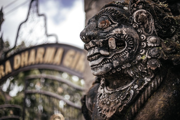 Feche o retrato da estátua em Bali Indonésia