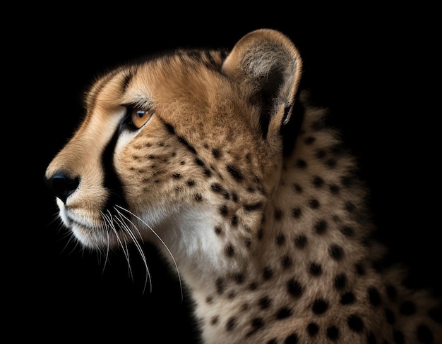 Feche o retrato detalhado do rosto de leopardo