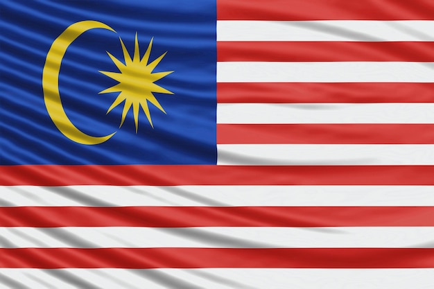 Fecho da onda da bandeira da Malásia, fundo da bandeira nacional