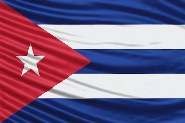 Fecho da onda da bandeira de Cuba, fundo da bandeira nacional