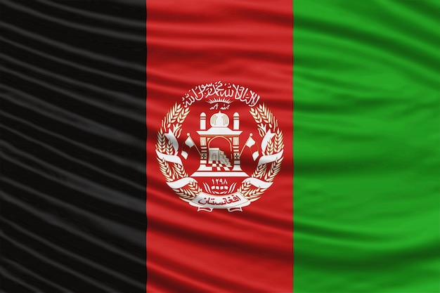 Fecho da onda da bandeira do Afeganistão, fundo da bandeira nacional