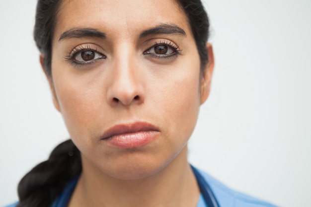 Fed up looking nurse