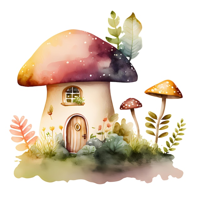 Fee Pilzhaus Aquarell Clipart