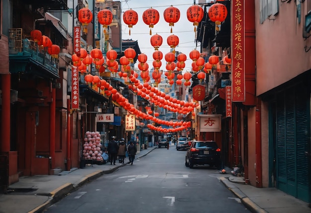 Feier des chinesischen Neujahrs und Dekoration