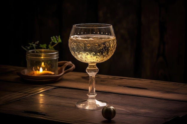 Feier des Glases mit goldenen Schaumweinblasen und der gekühlten Flasche generativer IA