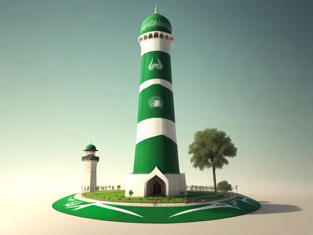 Feier des Jahrestages des Pakistan-Tages und Design des pakistanischen Minarets