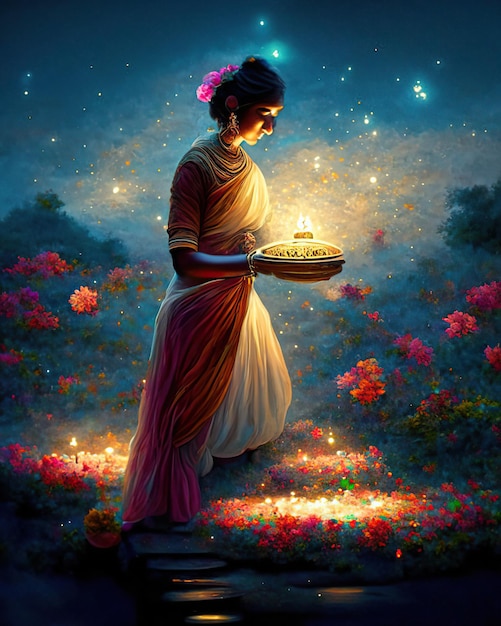 Feier des Lichts und der Güte Diwali indisches altes Fest