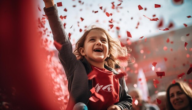 Foto feier in der türkei muttertag konfetti starkes und stolzes türkisches volk, glücklich, reif und mode