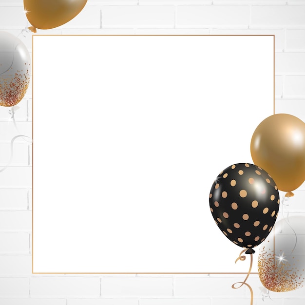 Feierliche Ballons Ziegelsteinrahmen durchsichtig png