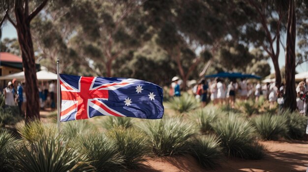 Feiern des Australien-Tages mit der Ausstellung der wunderschönen Nationalflagge