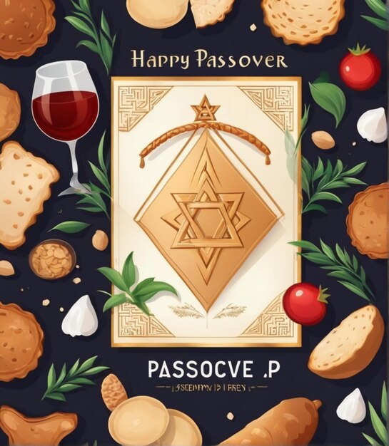 Feiern Sie das Passah mit unserer eleganten vertikalen Plakatvorlage für jüdische Freude.