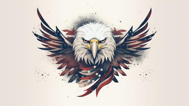 Feiern Sie den Unabhängigkeitstag mit einer majestätischen American Eagle Tattoo-Illustration
