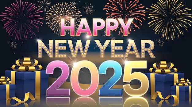 Feiern Sie ein glückliches neues Jahr 2025 Poster