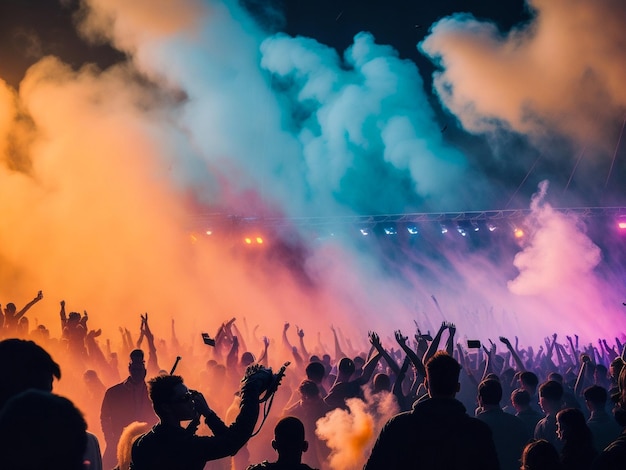 Feiernde während des Farb-Holi-Festivals