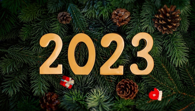 Feiertags-Grußkarten-Rahmenbanner Neujahr 2023