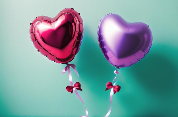 Feiertagsillustration des fliegenden Herzens Ballonherz Happy Valentines Day Horizontales Banner für die Website Generative AI