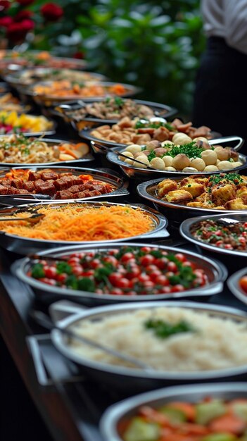 Feiertagssortiment Ein faszinierender Blick auf verschiedene Gerichte auf dem Buffet Vertikal-Mobil-Tachwand