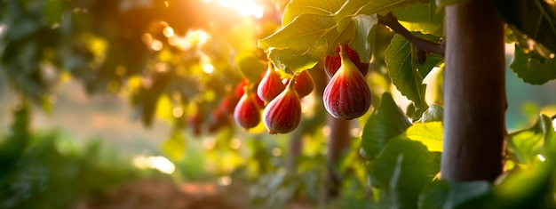 Feige wächst auf einem Baum im Erntegarten Generative Ai