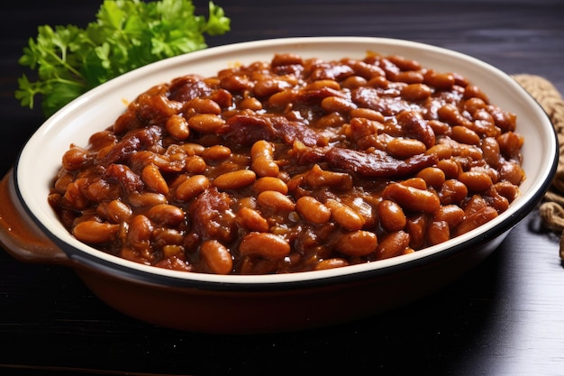 Foto feijão cozido de boston comida deliciosa ia generativa