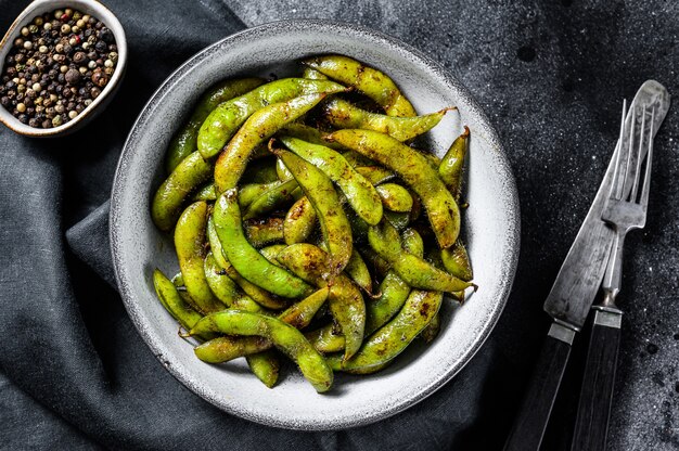 Feijão Edamame cozido no vapor com soja verde