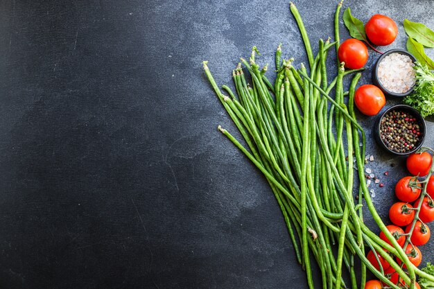 Feijão verde legumes crus comer orgânico