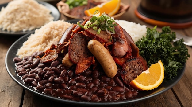 Foto feijoada comida típica y tradicional de la culinaria brasileira