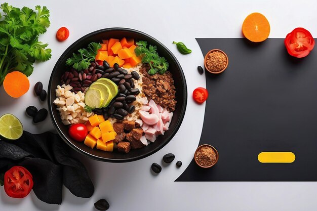 Feijoada Dinner isoliert brasilianisches Essen Vorlage für soziale Medien