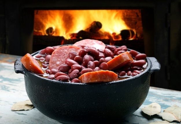 Feijoada de frijol morado