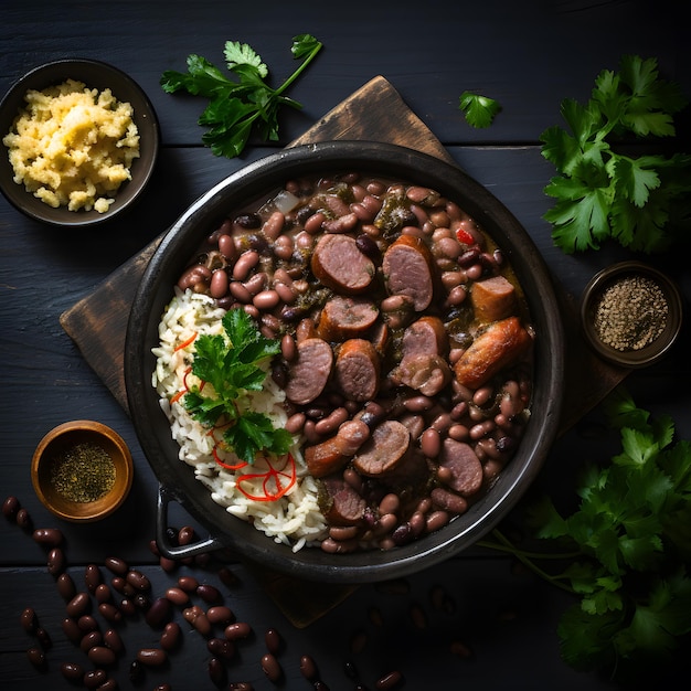 Foto feijoada, uma festa brasileira saudável e saborosa