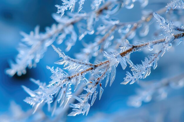 Feine Frostkristalle schmücken eine Frühlingsszene