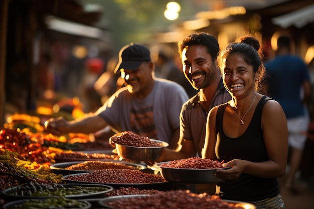 Feira vibrante exibe rica variedade de IA geradora de alimentos brasileiros