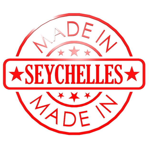 Feito em selo vermelho de Seychelles