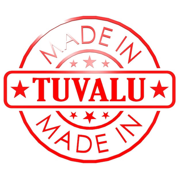 Feito em selo vermelho de Tuvalu