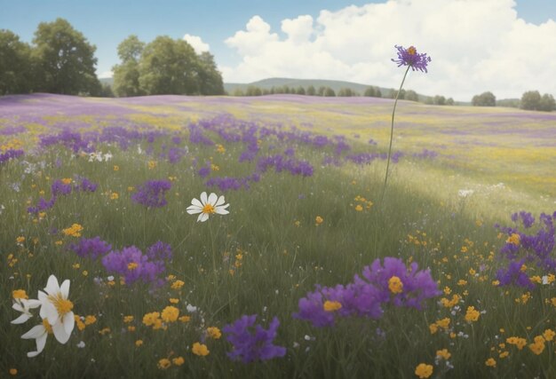 Feld mit Wildblumen