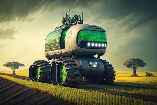 Feldarbeit, die von einem autonomen Traktor Intelligent Farming System durchgeführt wird