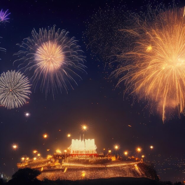 felices fuegos artificiales de diwali