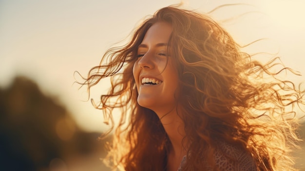 Felicidad alegría pensar positivamente tener buenos pensamientos en la mente concepto de salud mental