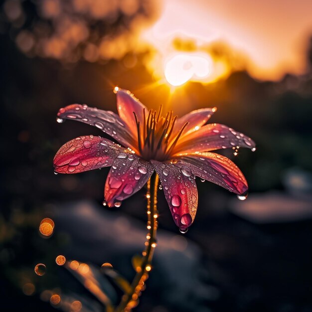 La felicidad botánica Los cautivadores paisajes florales y las escenas del atardecer