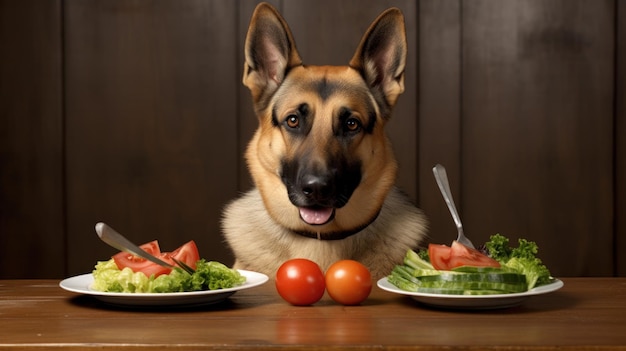 La felicidad del perro está disfrutando de su deliciosa comida.