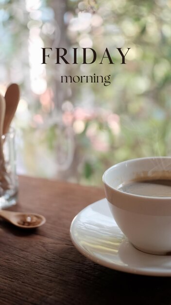 La felicidad del viernes por la mañana Abraza la tranquilidad del té Serenas mañanas de viernes