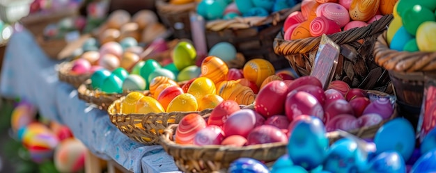 Felicidade artesanal Explorando as maravilhas de um mercado de Páscoa ao ar livre